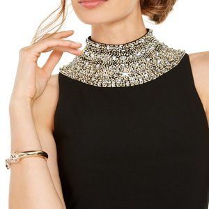 S.L. Fashions Dresses - SL Fashions Embellished Mock-Neck Column Gown S.L. Fashions Dresses - SL Fashions Embellished Mock-Neck Column Gown